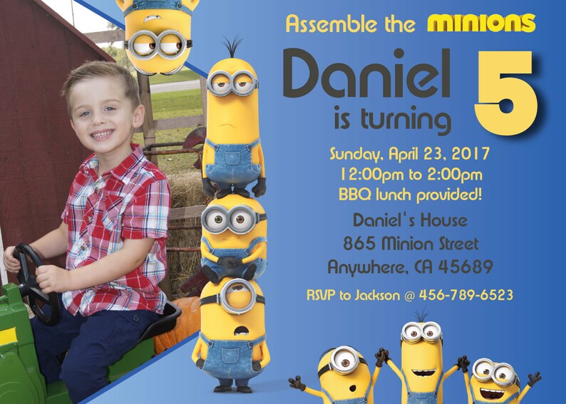 Assemble the Minions Minions Theme Party Invitation With | Etsy