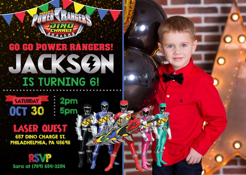 Power Rangers Dino Charge Birthday Party Invitation With Etsy