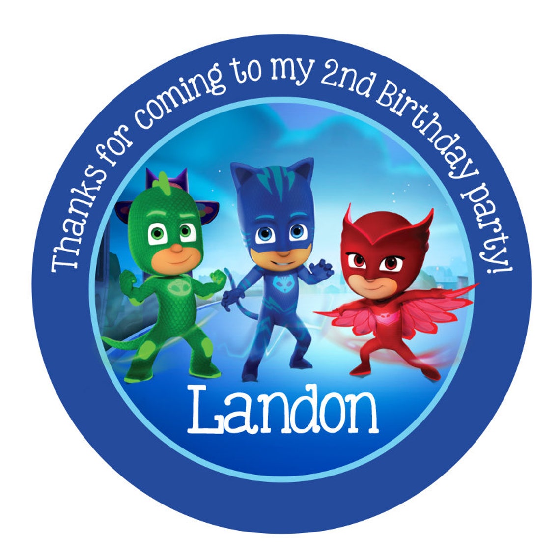 PJ MASKS Digital OR Printed Birthday Personalized Stickers Etsy