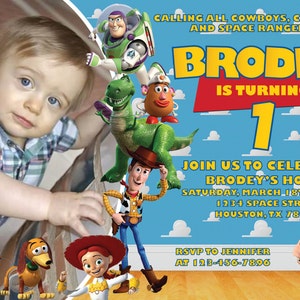 Toy Story Invitation Pour La Fete D Anniversaire Avec Etsy