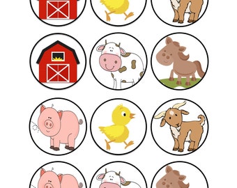 Edible Farm Themed Cupcake Cookie Toppers