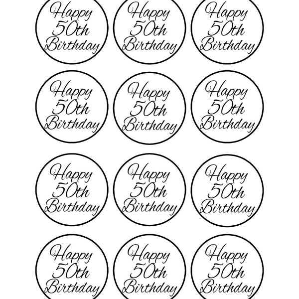 50th Anniversary Cupcake Toppers - Etsy