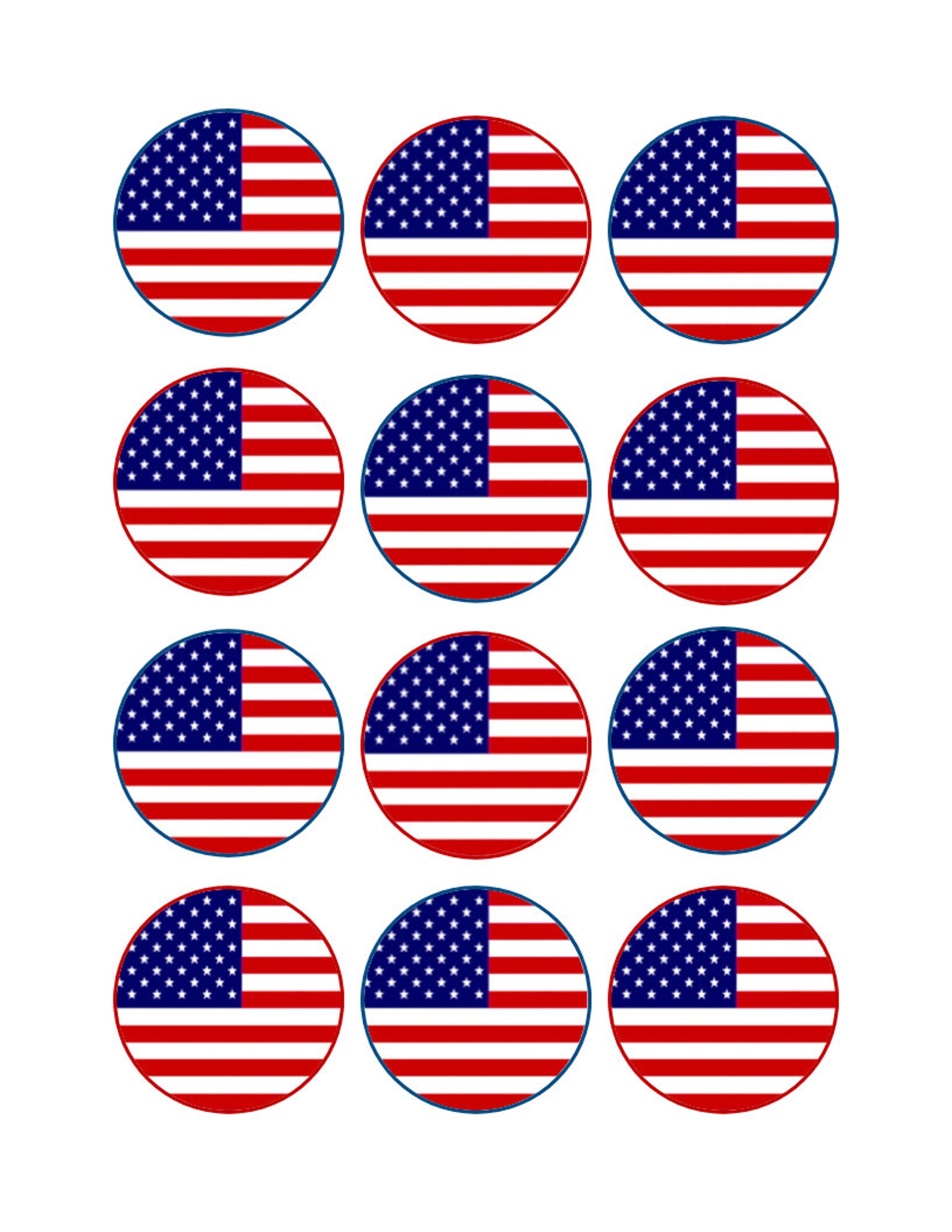 Edible American Flag Cupcake Toppers Etsy Edible American Flag Cupcake Toppers Etsy