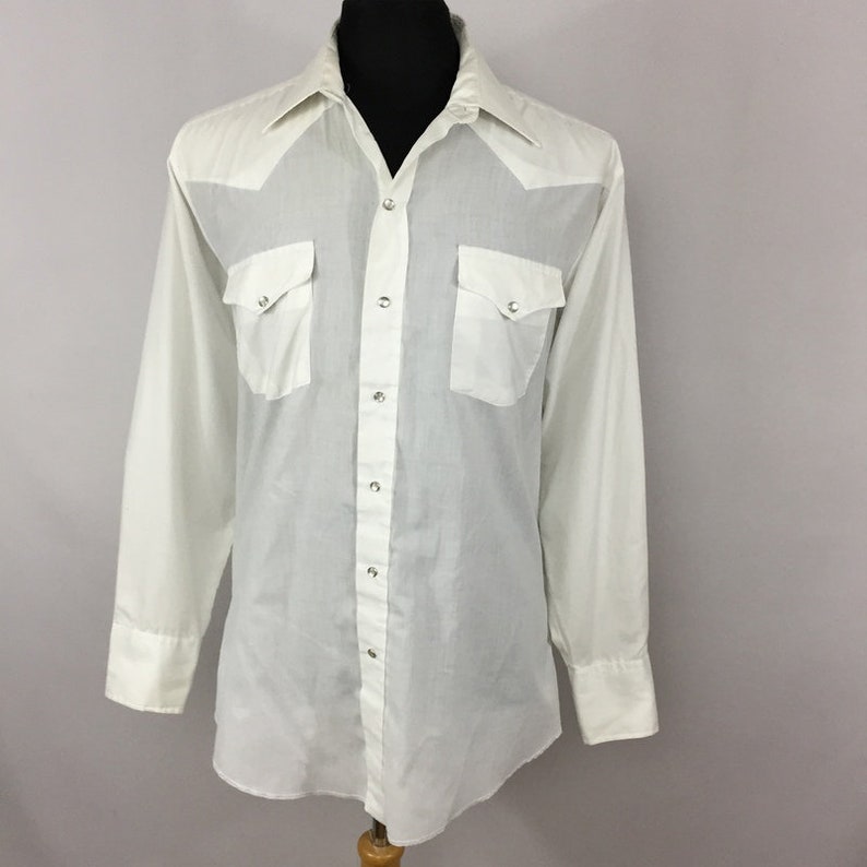 Vintage Panhandle Slim Men's Shirt 16 34 White Pearl Snap | Etsy