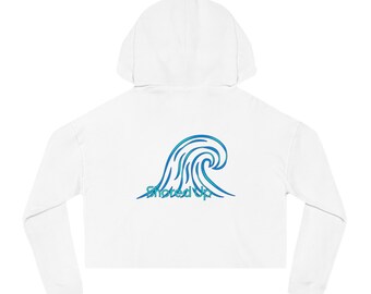 Shored Up Designs  Ocean Wave Cropped Hooded Sweatshirt
