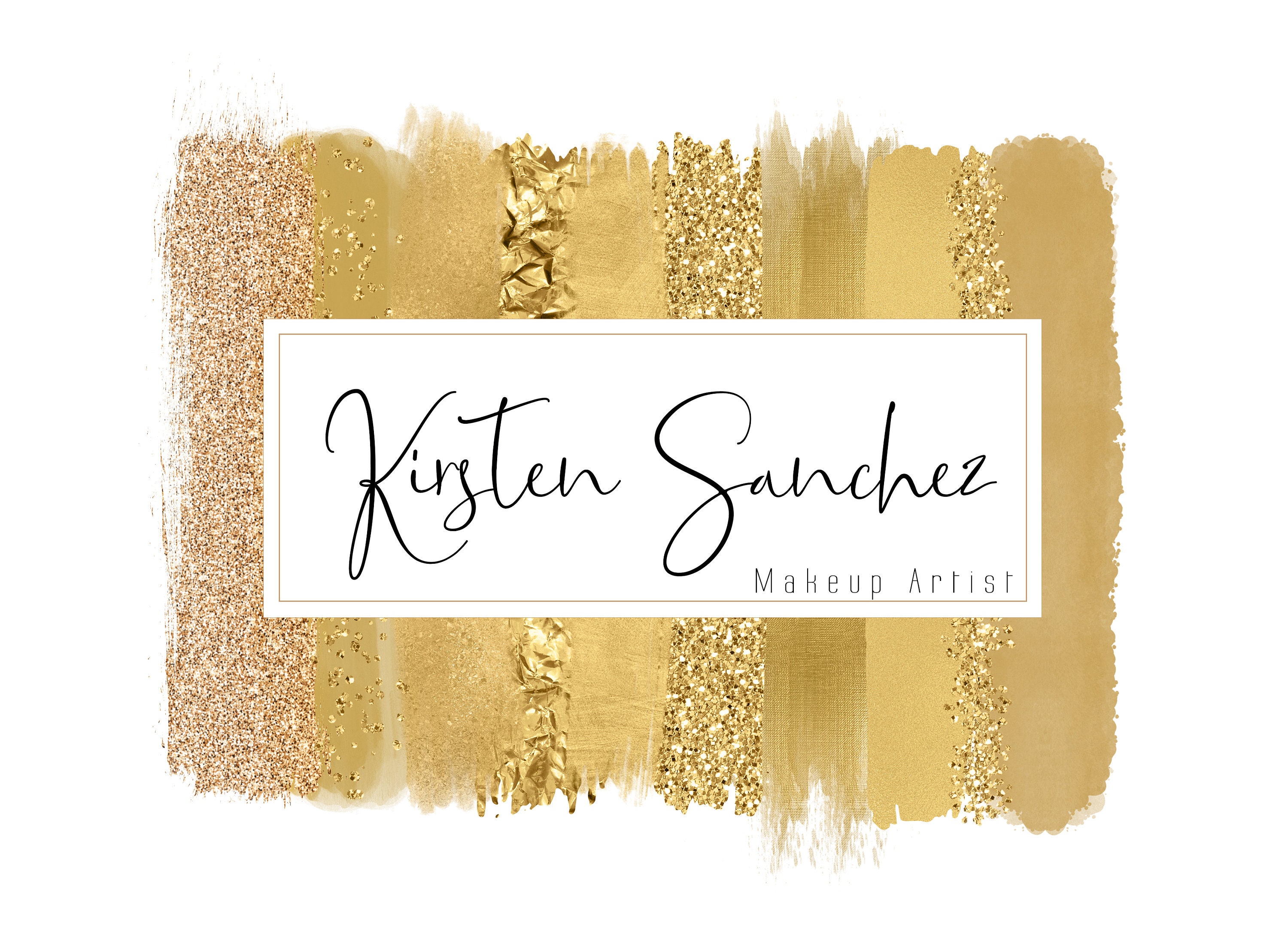 Gold Makeup Artist Logo Hand Written Logo & Matching Etsy