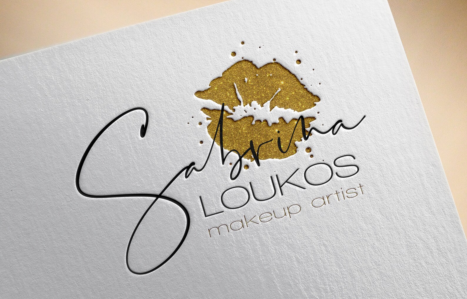 Gold Makeup Artist Logo Hand Written Logo & Matching Etsy
