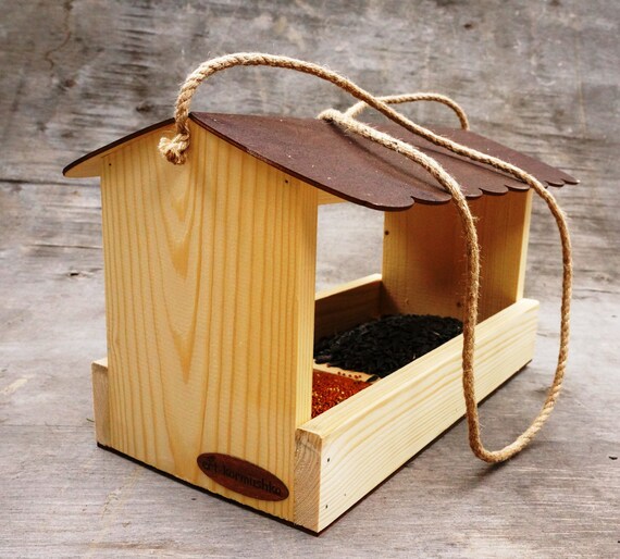 Blue Jay Bird Feeder Wood Bird Feeder Rustic Decor Wooden Etsy
