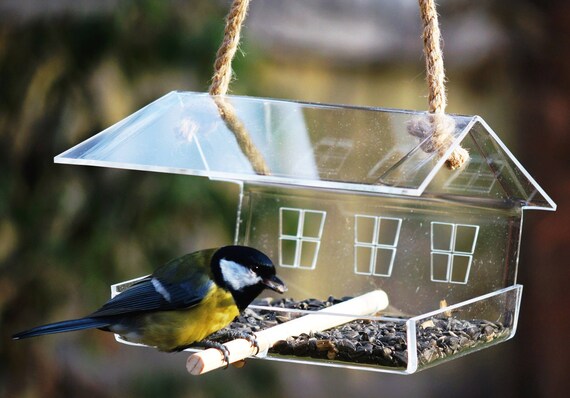 Hanging Bird Feeder Outdoor Handmade Modern Birdfeeder Etsy