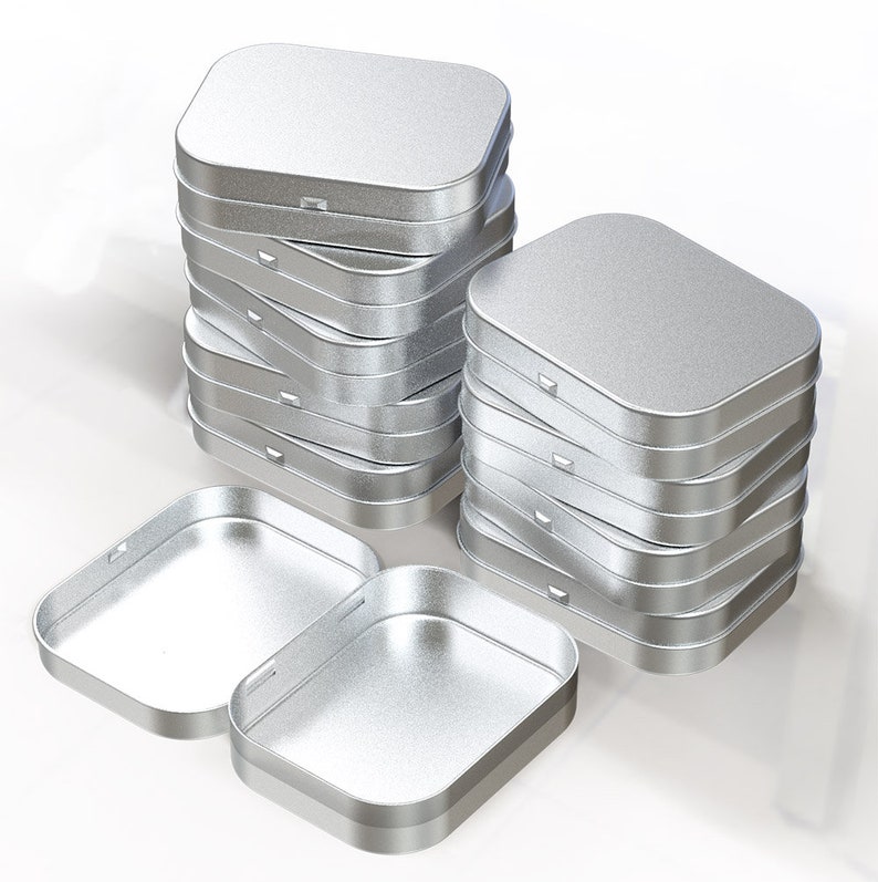 Set of 10 Blank silver mint tin box Metal two size available Etsy