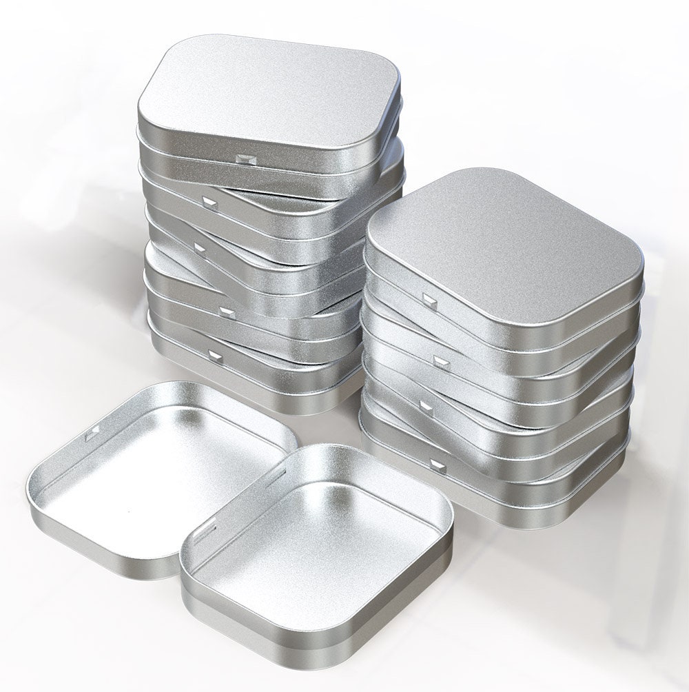 Set of 10 Blank silver mint tin box Metal two size available Etsy