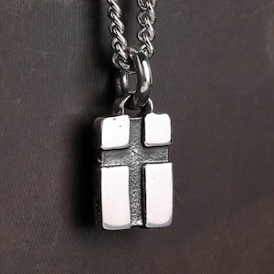 Herren Halskette mit Kreuz Anhänger aus Sterling Silber