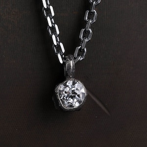 Herenketting stenen hanger handgemaakt in sterlingzilver