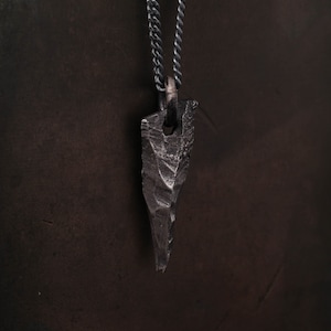 Mens Necklace Rustic Dark Pendant for Men in Sterling Silver image 4