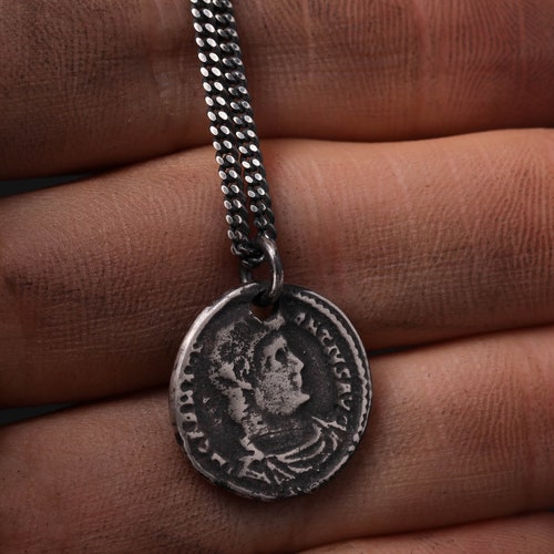 Mens Necklace Roman Coin Replica 