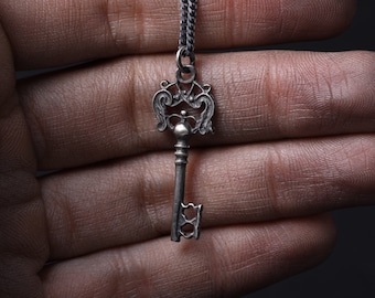 Mens Necklace Key Charm Pendant in 
