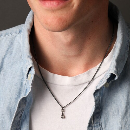 Mens Necklace Zodiac Sign Small Rustic Tag Pendant for Men in Etsy