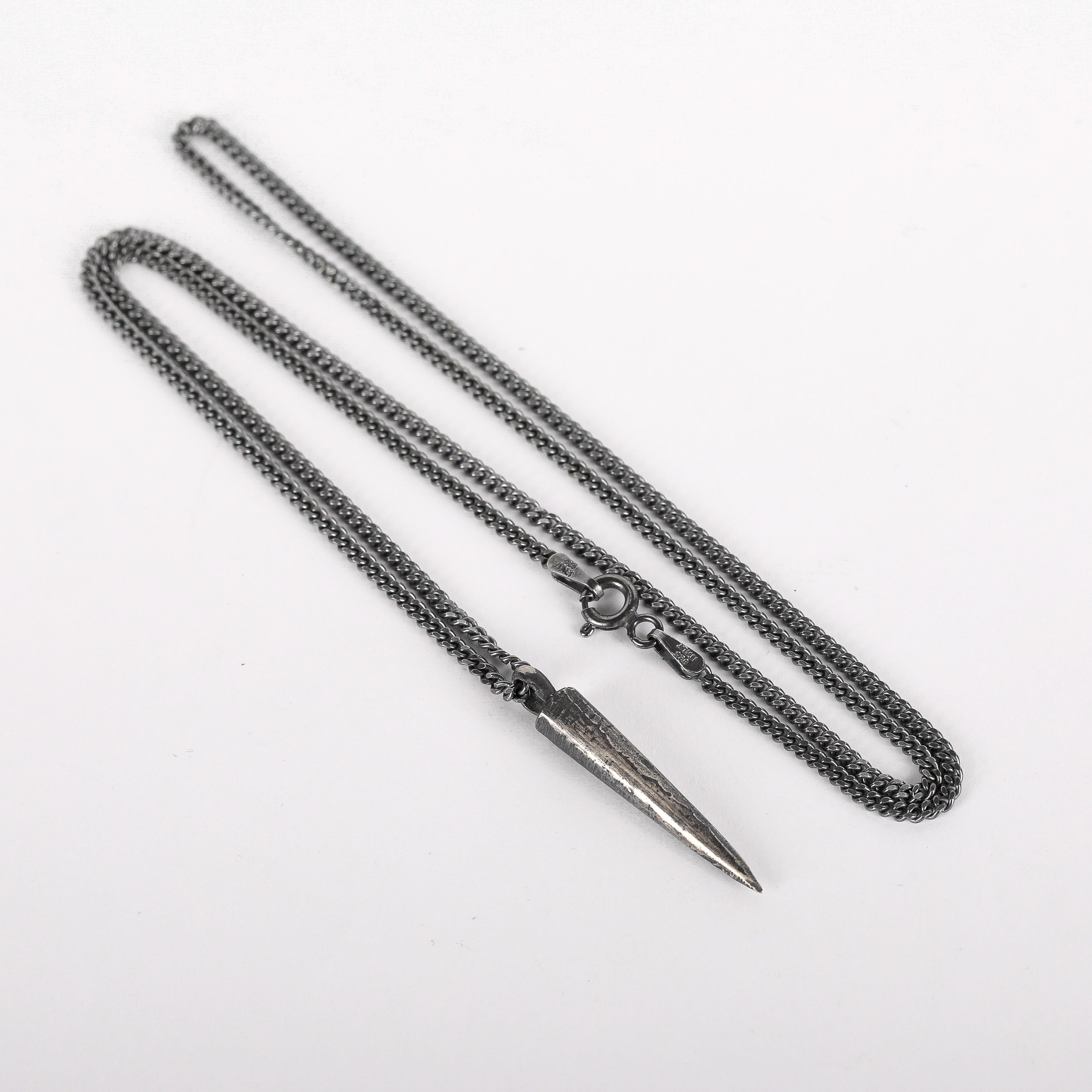 Mens Necklace Antique Silver Spike Pendant Handmade Jewelry Etsy