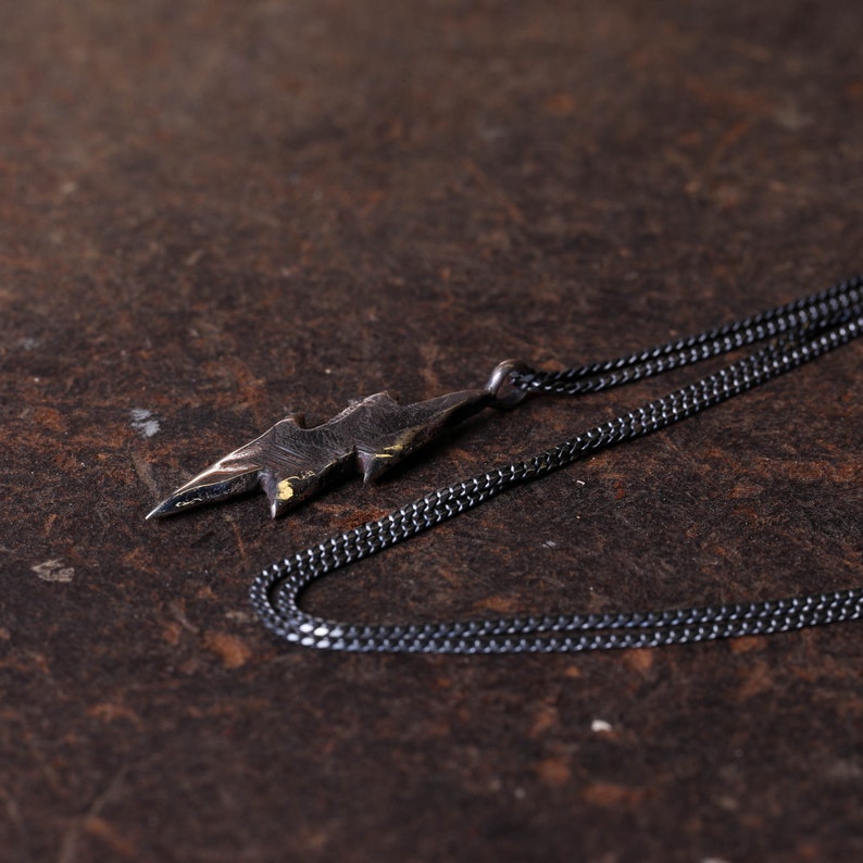 Mens Necklace Lightning Bolt Thunder Bolt Pendant Necklace Etsy
