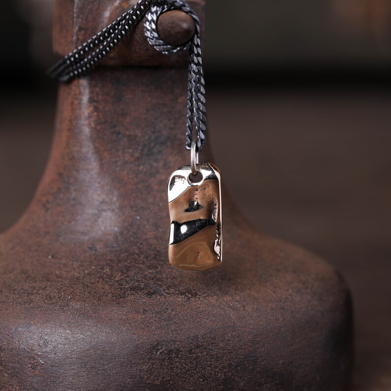 Mens Gold Nugget Pendant Necklace 14K Etsy