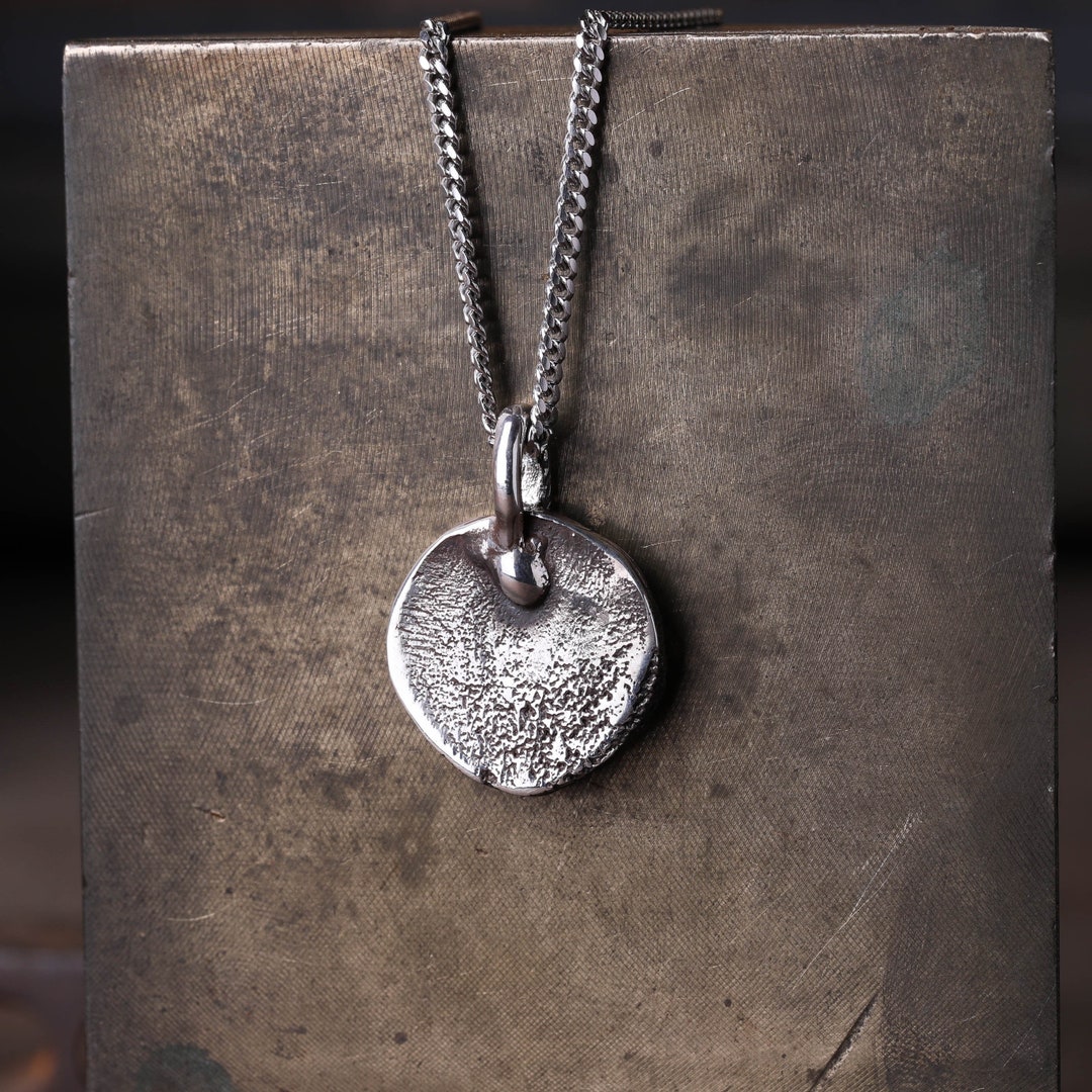 Mens Necklace Medal Pendant Handmade in Sterling Silver - Etsy