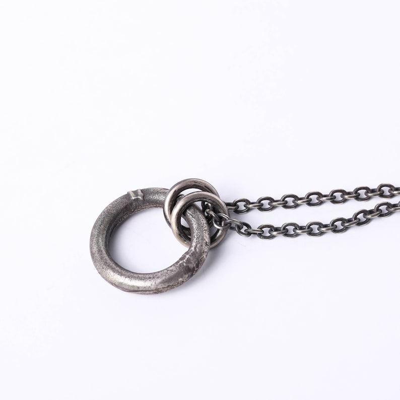 Mens Necklace Ring Pendant Handmade in Sterling Silver - Etsy