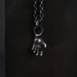 Men&#39;s Necklace Hand Pendant Handmade in Sterling Silver
