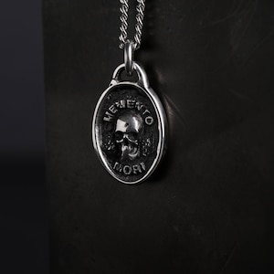 Men's Necklace Memento Mori Pendant Handmade in Sterling Silver - Etsy