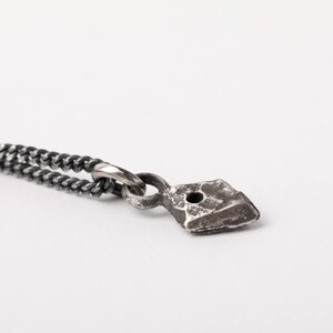 Man Necklace Diamonds Pendant Handmade in Sterling Silver