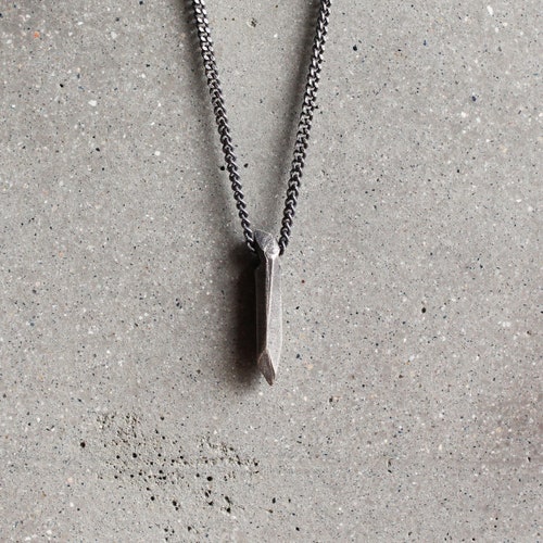 Men's Silver Cross Necklace Rustic Sterling Silver Cross Etsy