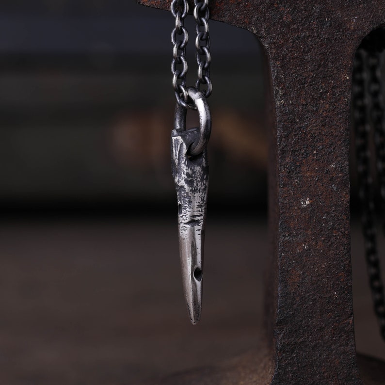 Men's Necklace Silver Spike Pendant Handmade in Sterling Etsy
