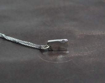 Collier homme avec pépite d'argent sterling - Livraison gratuite