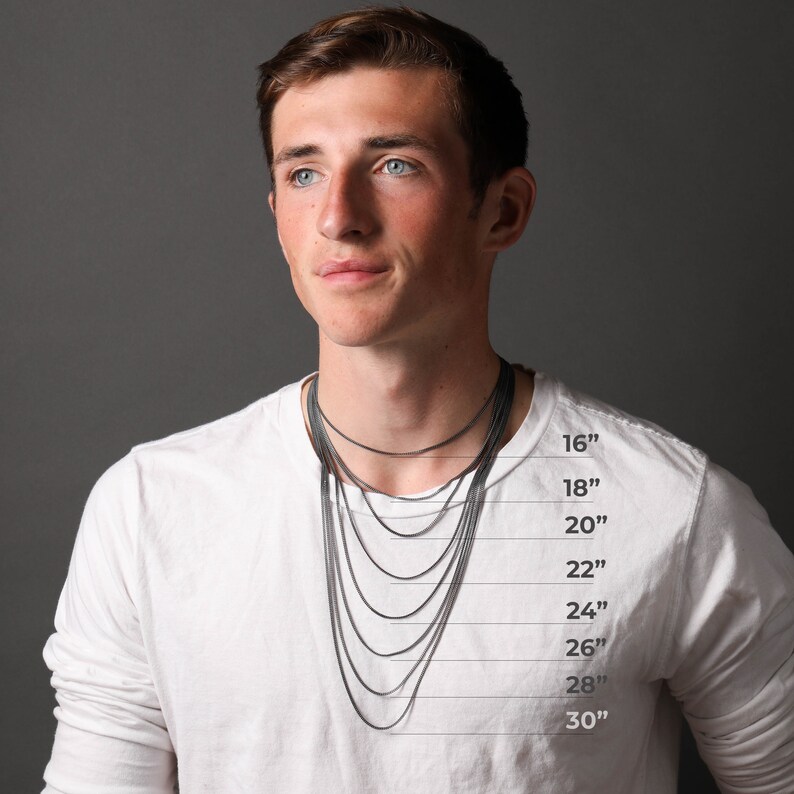 Mens Necklace Stacked Pendant Handmade in Sterling Silver Etsy