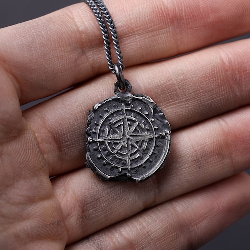 Mens Necklace Small Rustic Tag Pendant for Men in Sterling Etsy