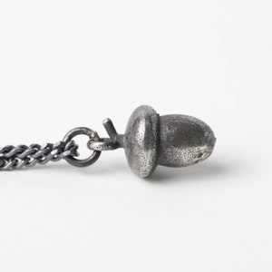 Men&#39;s Necklace Acorn Pendant Handmade in Sterling Silver