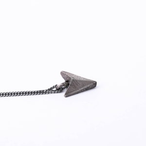 Mens Necklace Arrow Tip Charm Pendant in Sterling Silver 925 image 6