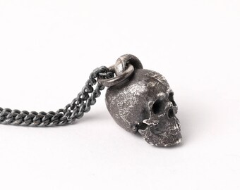 Collana Uomo Con Ciondolo Teschio In Argento Sterling 925 – Regalo Vintage
