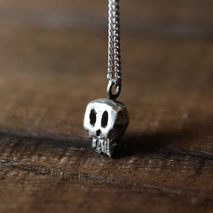 Skull Pendant Necklace Handmade In Sterling Silver