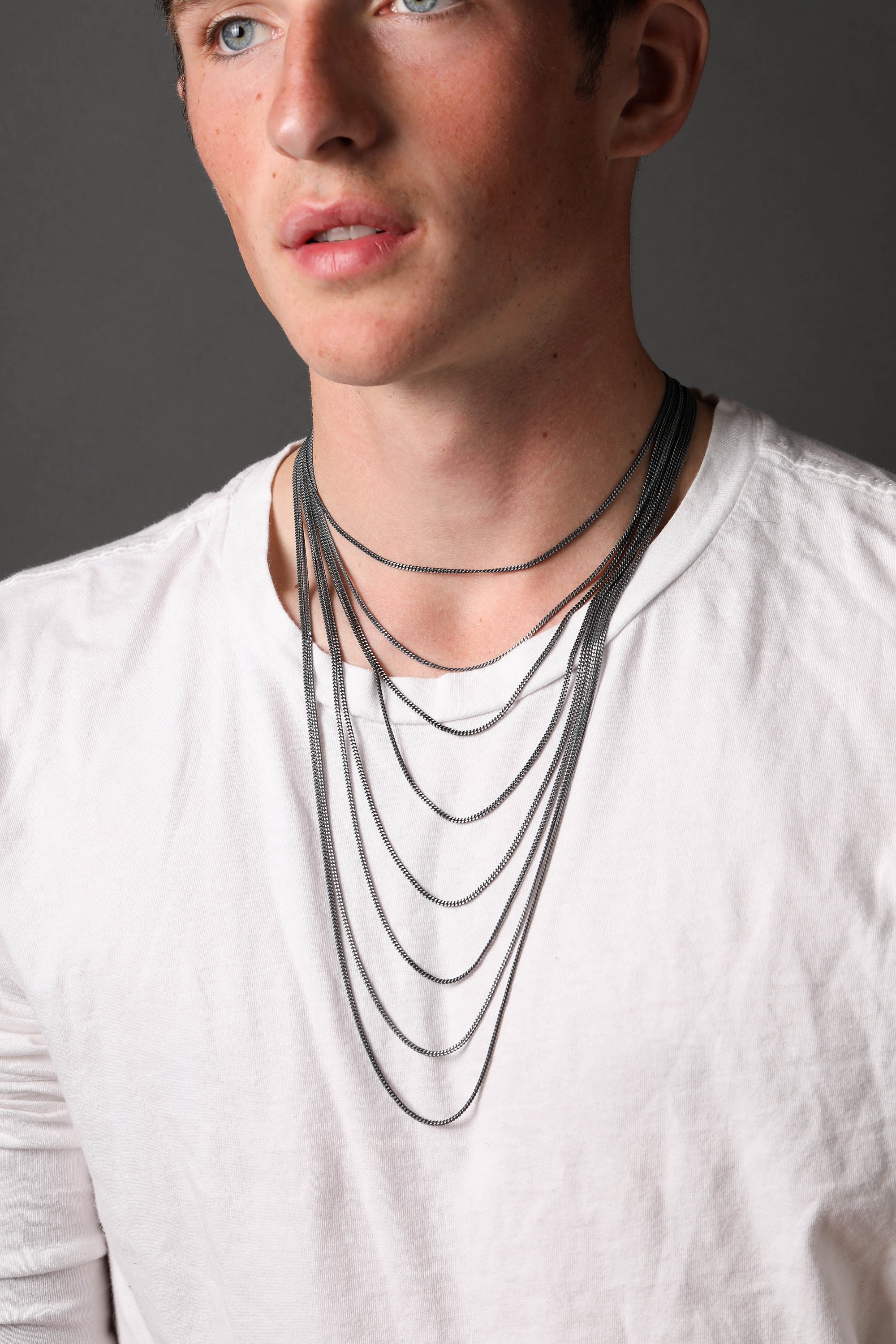 Mens oxidized hotsell silver necklace