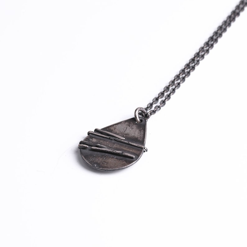 Mens Necklace Drop Shape Pendant Wrapped in Wire Handmade in Etsy