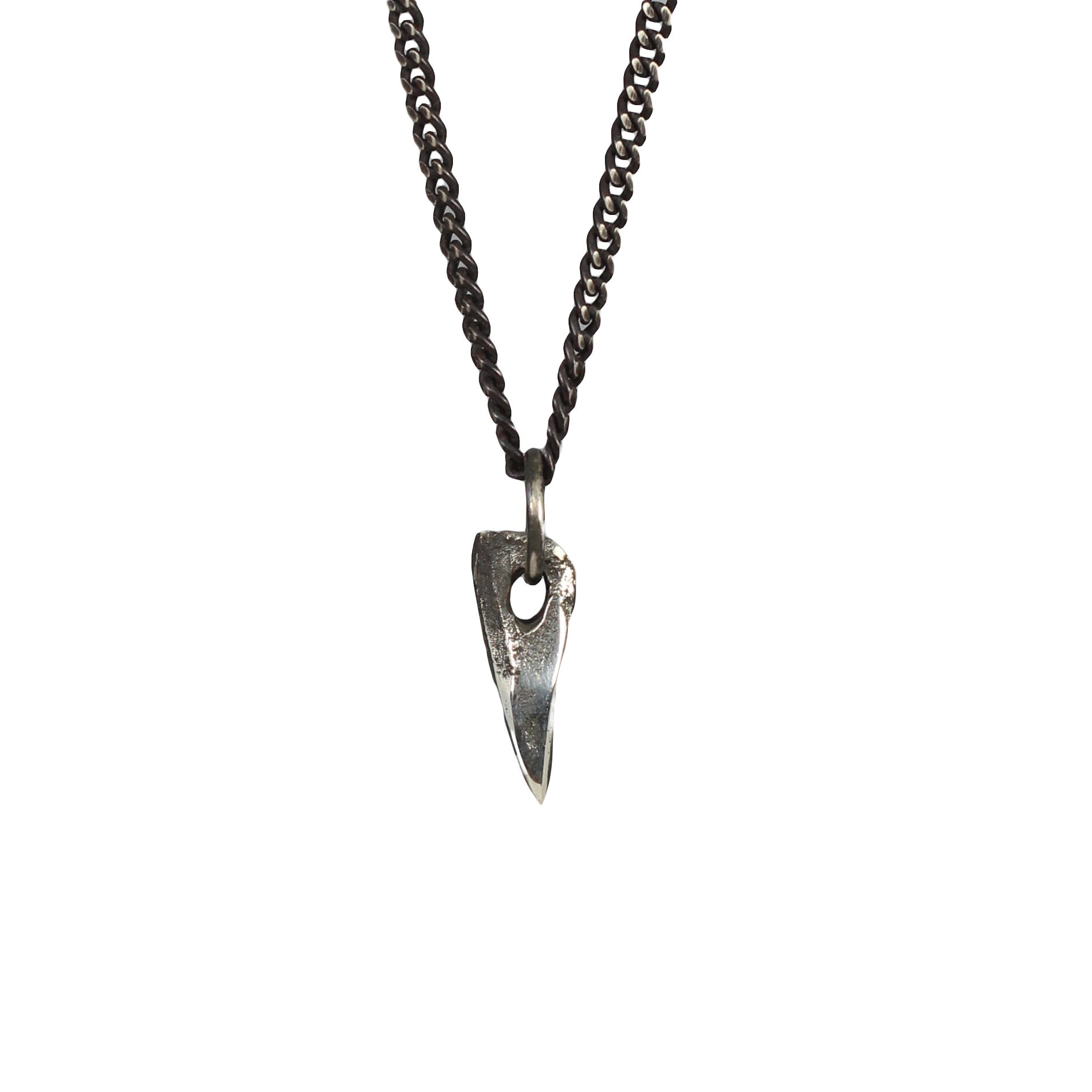 Handmade Rustic Fang Pendant Necklace In Sterling Silver Etsy