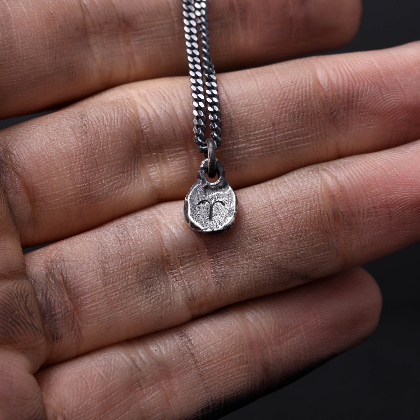 Herren Halskette Sternzeichen Kleiner rustikaler Anhänger für | Etsy