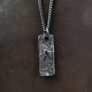 Mens Necklace Triangle Tag in Sterling Silver Gifts for Him