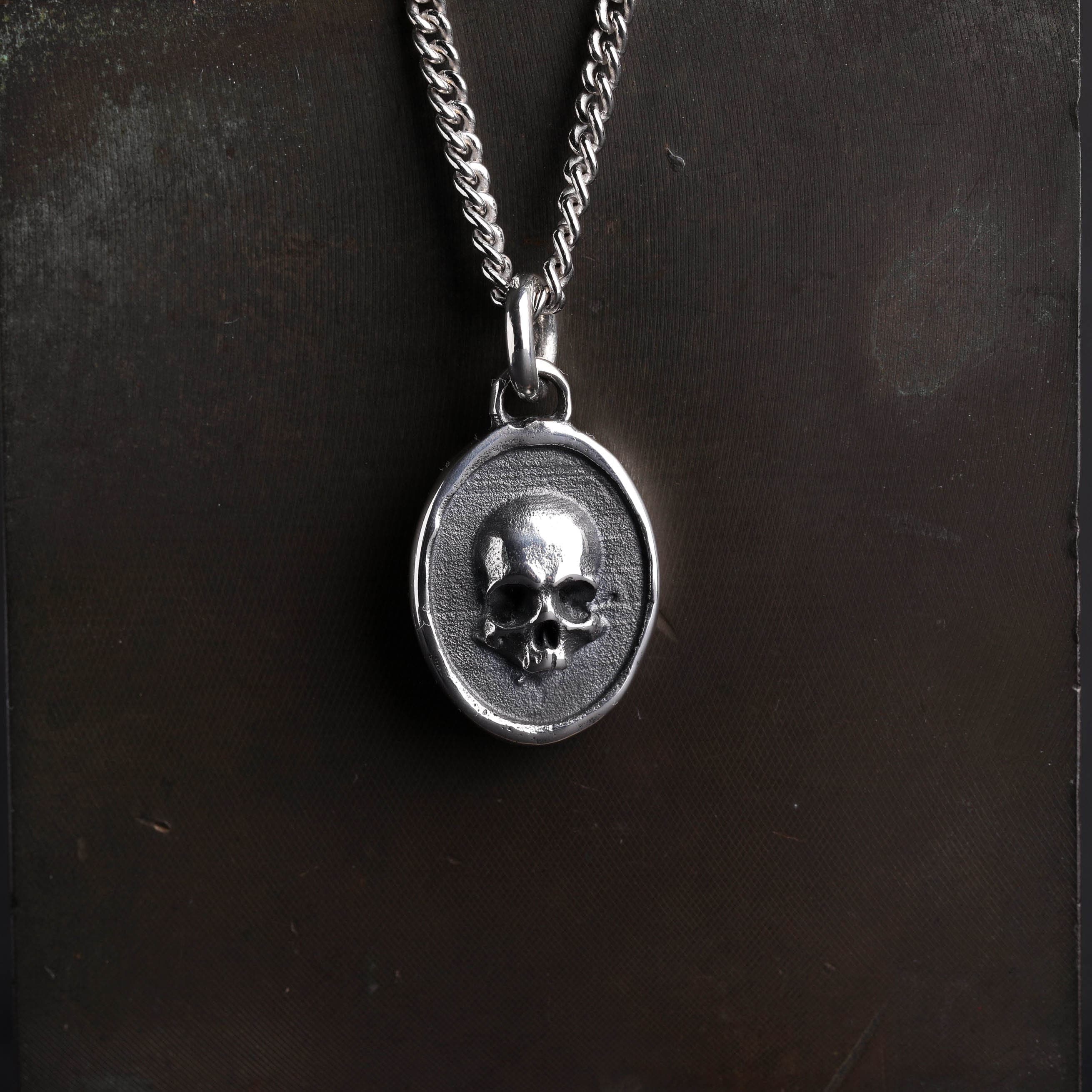 HARMONY BOLA Memento Mori - Collana da uomo in argento Sterling 925 con