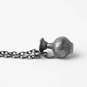 Men&#39;s Necklace Silver Vase Bottle Container Pendant Handmade in Sterling Silver