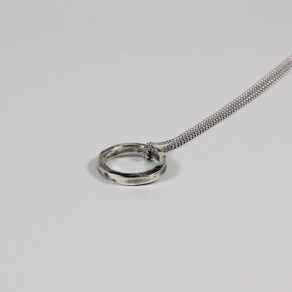 Silver chain with ring pendant deals