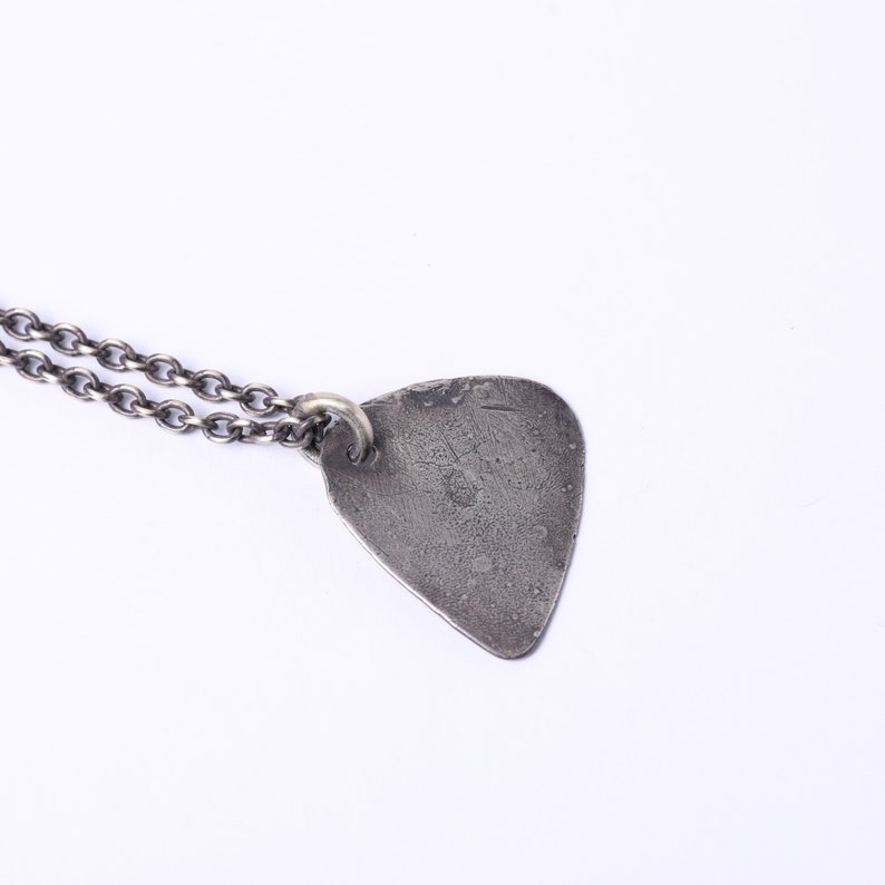 Mens Necklace Guitar Pick Pendant Handmade in Sterling Silver Etsy