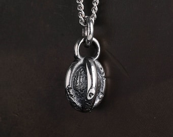 Mens Necklace Ball and Chain Pendant for Men in Sterling Silver