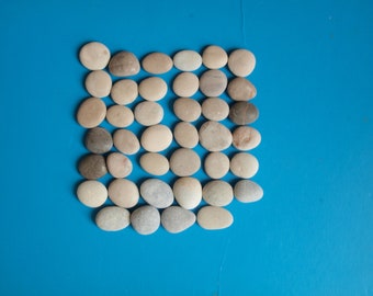 40 small smooth stones, pebble men, Mediterranean beach, for painting, crafts, decorating, sea pebbles, aquarium stones