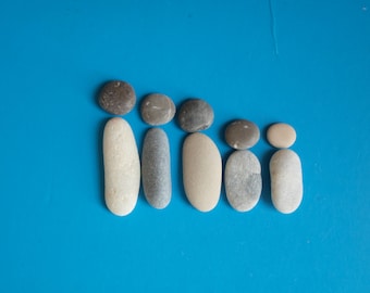 10 natural stones, family of 5, Pebbelmännchen, pebbles, crafts, painting, decorating, hand-picked